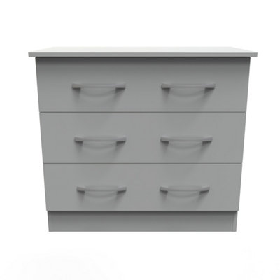  - Heddon 3 Drawer Chest In Dusk Grey (Ready Assembled)