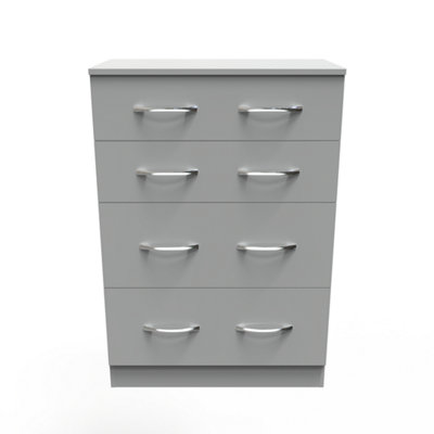 B&Q Heddon 4 Drawer Deep Chest In Dusk (Ready Assembled) Grey