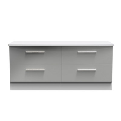 Harrow 4 Drawer Bed Box In Grey Gloss (Ready Assembled) from B&Q