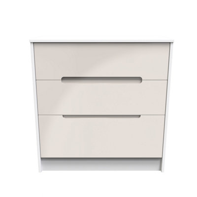 B&Q Turin 3 Drawer Deep Chest In Kashmir Gloss & (Ready Assembled) White