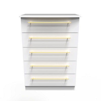 Helmsley 5 Drawer Chest In White Ash (Ready Assembled) from B&Q