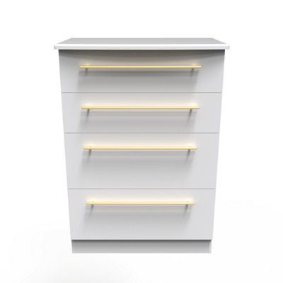 Helmsley 4 Drawer Deep Chest In White Ash (Ready Assembled) from B&Q