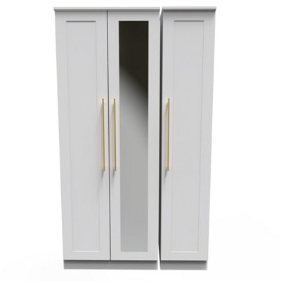 Helmsley Tall Triple Mirror Wardrobe In White Ash (Ready Assembled) from B&Q