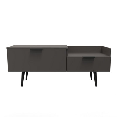 B&Q Fuji Tv Console Unit In Graphite (Ready Assembled)