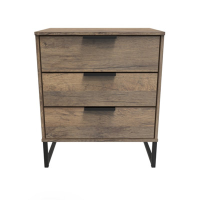  - Fuji 3 Drawer Chest In Vintage Oak (Ready Assembled)