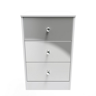 Taunton 3 Drawer Bedside Cabinet In Uniform Grey & White (Ready Assembled) from B&Q