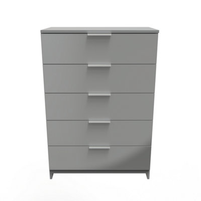  - Poole 5 Drawer Chest In Uniform Grey & Dusk Grey (Ready Assembled)