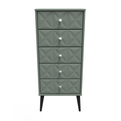Toledo 5 Drawer Tallboy In Reed Green (Ready Assembled) from B&Q
