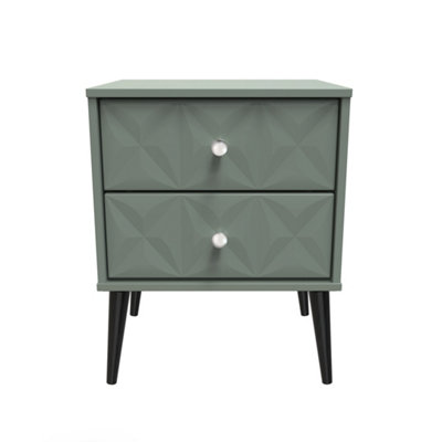 Toledo 2 Drawer Bedside Cabinet In Reed Green (Ready Assembled) from B&Q