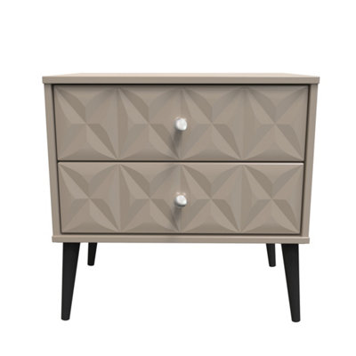 Toledo 2 Drawer Side Table In Mushroom (Ready Assembled) from B&Q