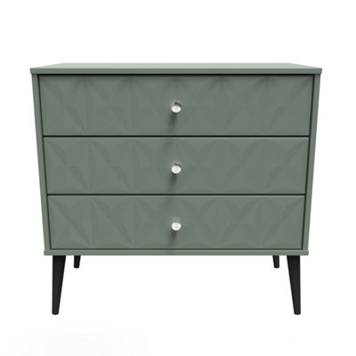 Toledo 3 Drawer Chest In Reed Green (Ready Assembled) from B&Q