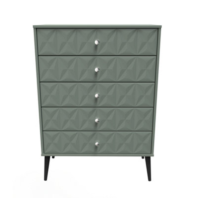 Toledo 5 Drawer Chest In Reed Green (Ready Assembled) from B&Q