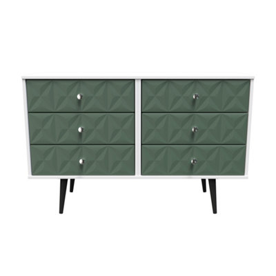 Toledo 6 Drawer Chest In Labrador Green & White (Ready Assembled) from B&Q