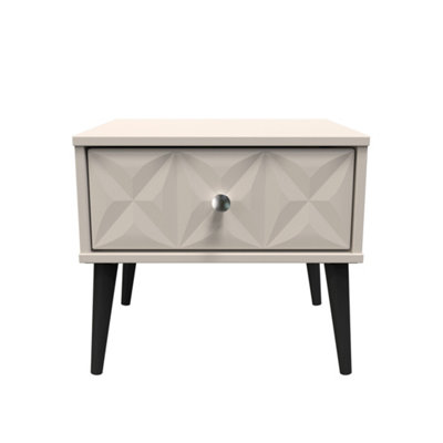B&Q Toledo 1 Drawer Bedside In Kashmir Matt (Ready Assembled) Black