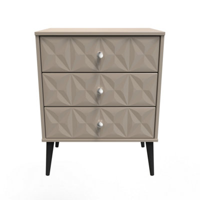 Toledo 3 Drawer Midi Sideboard In Mushroom (Ready Assembled) from B&Q