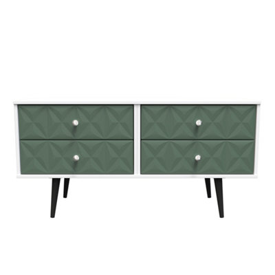  - Toledo 4 Drawer Bed Box In Labrador Green & White (Ready Assembled)
