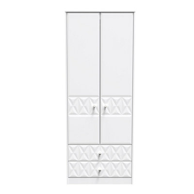 Toledo 2 Door 2 Drawer Wardrobe In White Matt (Ready Assembled) from B&Q