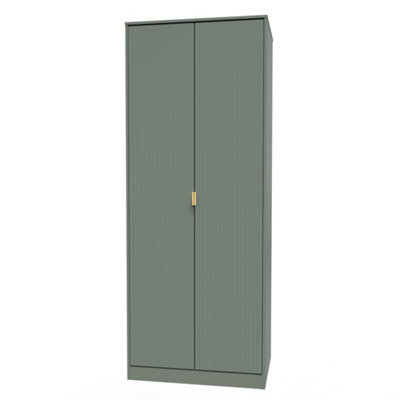 Moderna Ready Assembled Modern Matt Green Tall Double Wardrobe (H)1970mm (W)740mm (D)530mm from B&Q