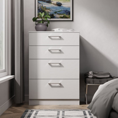 Brindisi Ready Assembled Matt Grey 4 Drawer Chest (H)1067mm (W)740mm (D)386mm from B&Q