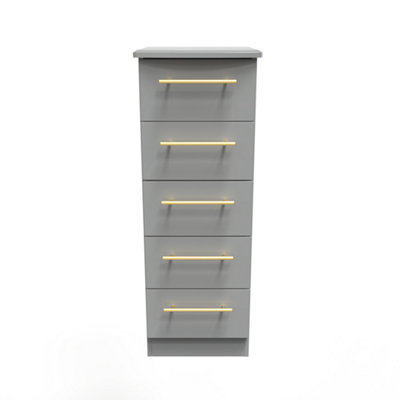 Helmsley 5 Drawer Tallboy In Dusk Grey (Ready Assembled) from B&Q