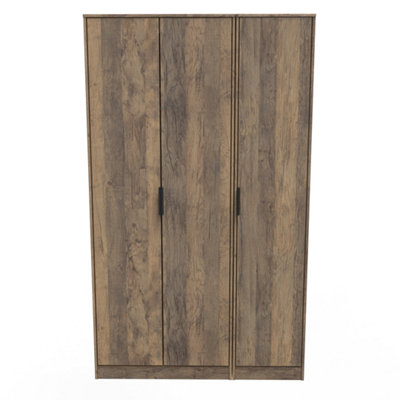 B&Q Fuji 3 Door Wardrobe In Vintage Oak (Ready Assembled)