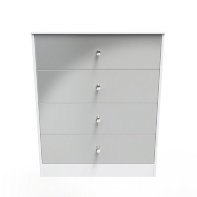 Taunton 4 Drawer Chest In Uniform Grey & White (Ready Assembled) from B&Q