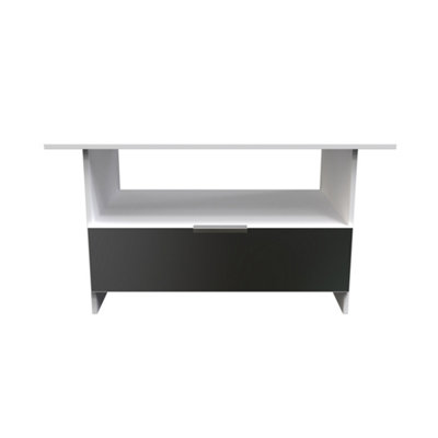 Dover Bottom Drawer Coffee Table In Black & White Matt (Ready Assembled) from B&Q