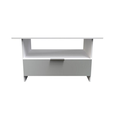 Dover Bottom Drawer Coffee Table In Uniform Grey & White Matt (Ready Assembled) from B&Q