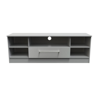  - Gloucester Wide Open Tv Unit In Dusk Grey (Ready Assembled)