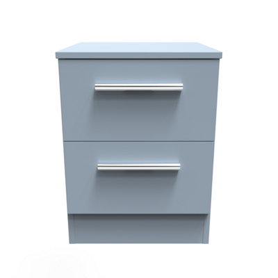 B&Q Trent 2 Drawer Bedside In Denim (Ready Assembled)
