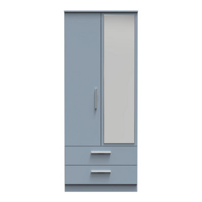 Trent 2 Door 2 Drawer Mirrored Robe In Denim (Ready Assembled) from B&Q