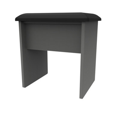 Linear Matt Dark Grey Dressing Table Stool from B&Q