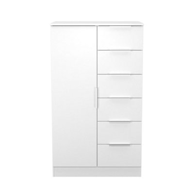 Dover Childrens Wardrobe In White Gloss & White Matt (Ready Assembled) from B&Q