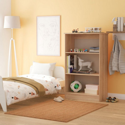 Bergamo Ready Assembled Medium Bardolino Oak Freestanding 2 Shelf Bookcase(H)1252mm (W)765mm from B&Q