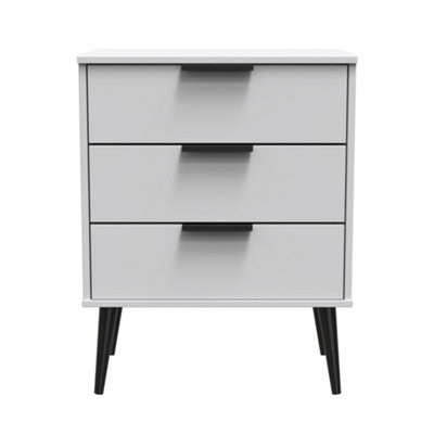 Hong Kong Ready Assembled Matt Grey No Effect 3 Drawer Chest (H)740mm (W)575mm (D)395mm from B&Q