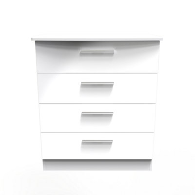 Harrow 4 Drawer Chest In White Gloss (Ready Assembled) from B&Q