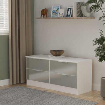 Dover 4 Drawer Bed Box In Uniform Grey & White Matt (Ready Assembled) from B&Q