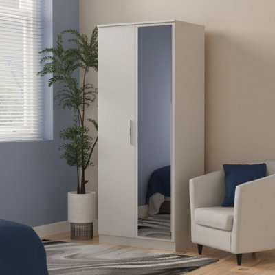 Trent Double Mirror Wardrobe In Grey Matt (Ready Assembled) from B&Q