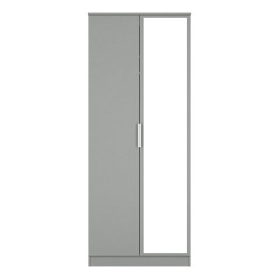 Dover Double Mirror Wardrobe In Dusk Grey (Ready Assembled) from B&Q