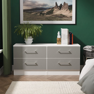 Gloucester 4 Drawer Bed Box In Uniform Grey & White Matt (Ready Assembled) from B&Q