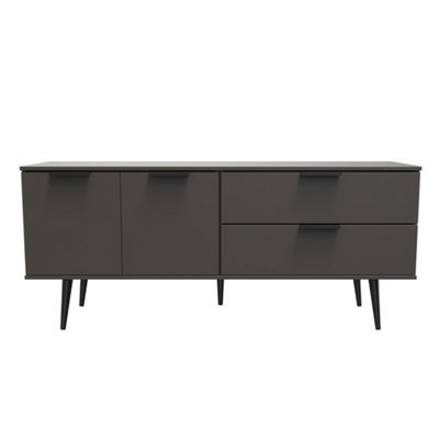 Fuji 2 Drawer 2 Door Wide Sideboard In Graphite (Ready Assembled) from B&Q