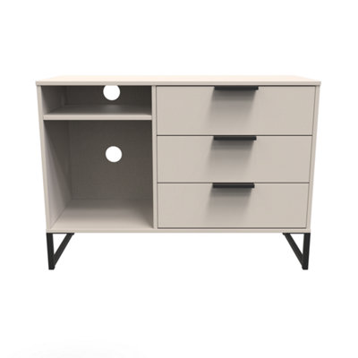 Fuji 3 Drawer Tv Unit In Kashmir Matt (Ready Assembled) from B&Q