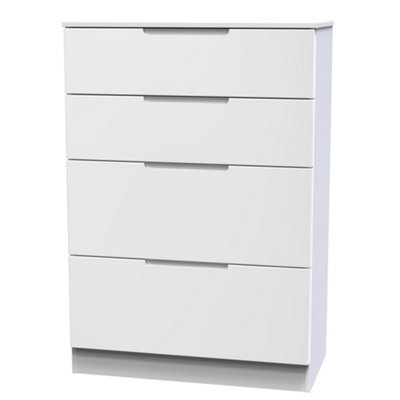 B&Q Milan Ready Assembled Matt 4 Drawer Deep Chest (H)1067Mm (W)740Mm (D)390Mm White