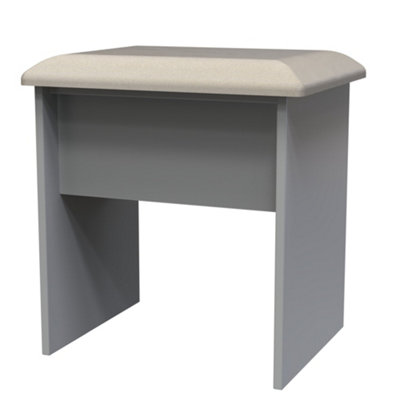 Milan Grey Dressing Table Stool from B&Q