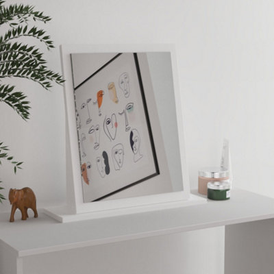 Savona White Ash Rectangular Freestanding Framed Mirror(H)48.3Cm (W)47.8Cm from B&Q