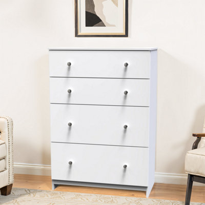 Yarmouth Ready Assembled Matt White No Effect 4 Drawer Deep Chest (H)1067mm (W)740mm (D)390mm from B&Q