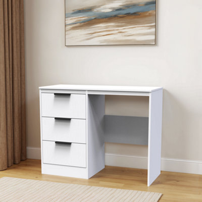 Imola Ready Assembled White 3 Drawer Non-Extendable Dressing Table (H)756mm (W)969mm (D)395mm from B&Q