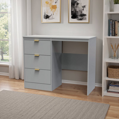 Nashville Ready Assembled Grey 3 Drawer Dressing Table (H)756mm (W)969mm (D)395mm from B&Q