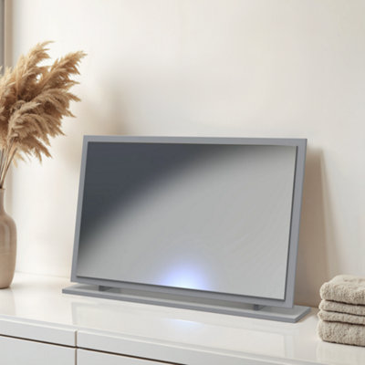 Imola Grey Rectangular Freestanding Framed Mirror(H)49.5Cm (W)76.5Cm from B&Q