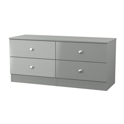 B&Q Yarmouth Ready Assembled Matt 4 Drawer Bed Box (H)495Mm (W)1100Mm (D)390Mm Grey